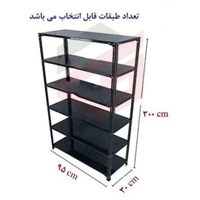 ست قفسه پیچ و مهره ای انباری 30*95 به ارتفاع 3 متر و ضخامت 0/9 میلیمتر