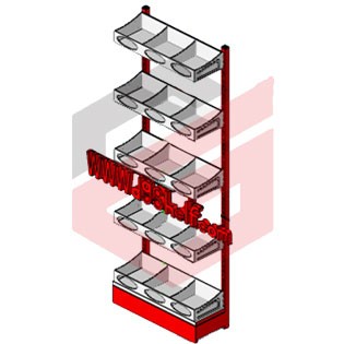 ست قفسه حبوباتی خودایست یکطرفه شیشه خور 5 طبقه ارتفاع 245 سانتیمتر