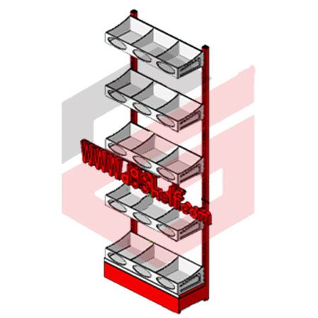 ست قفسه حبوباتی خودایست یکطرفه شیشه خور 5 طبقه ارتفاع 210 سانتیمتر