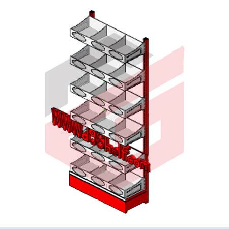 ست قفسه حبوباتی خودایست یکطرفه شیشه خور 6 طبقه ارتفاع 210 سانتیمتر